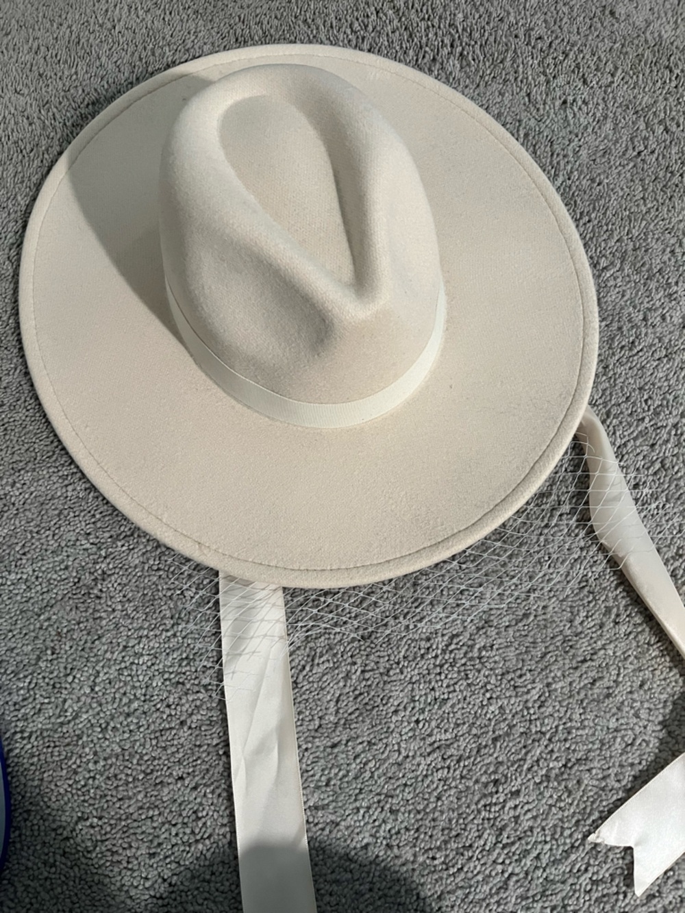 Lively Ghosts wide brim veiled hat.
